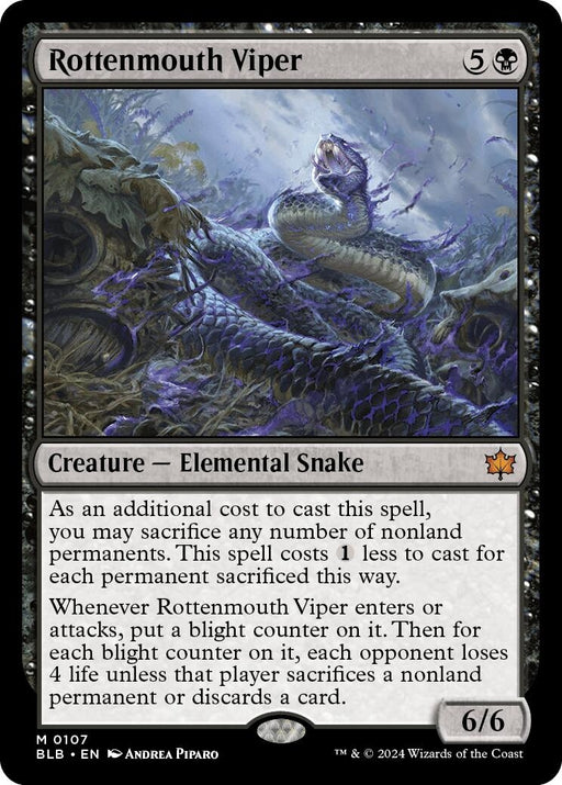 Image for Rottenmouth Viper (107) (Foil) [Bloomburrow] - Magic: The Gathering