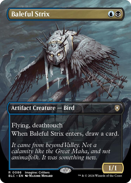 Image for Baleful Strix (Borderless) (86) (Foil) [Bloomburrow] - Magic: The Gathering