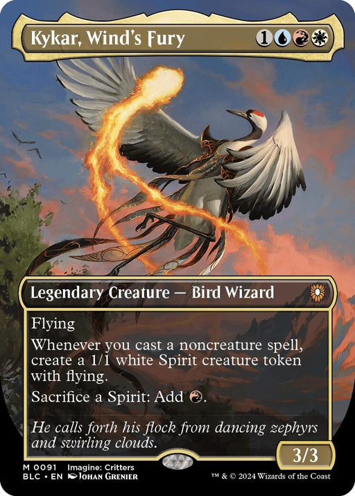 Image for Kykar, Wind's Fury (Borderless) (91) [Bloomburrow] - Magic: The Gathering
