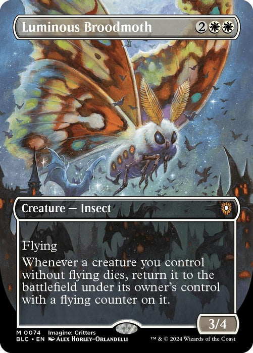 Image for Luminous Broodmoth (Borderless) (74) (Foil) [Bloomburrow] - Magic: The Gathering