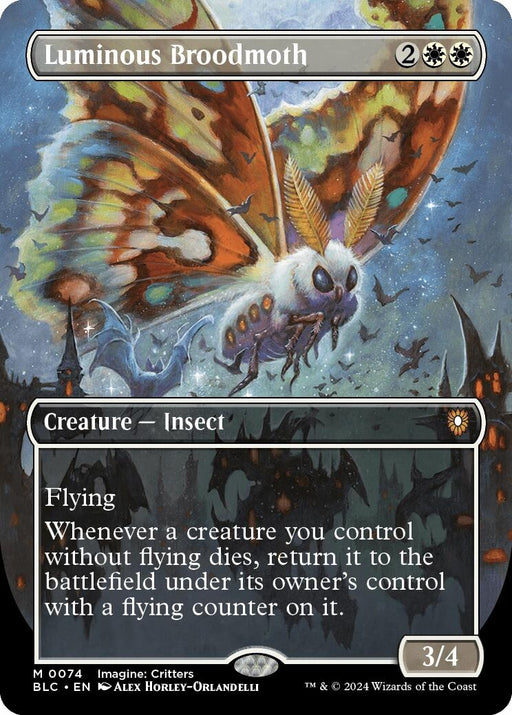 Image for Luminous Broodmoth (Borderless) (74) (Foil) [Bloomburrow] - Magic: The Gathering
