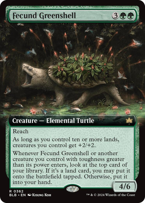 Image for Fecund Greenshell (Extended Art) (362) (Foil) [Bloomburrow] - Magic: The Gathering