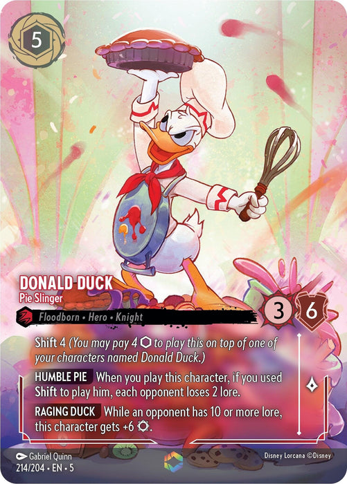 Image for Donald Duck - Pie Slinger (Enchanted) (214/204) (Holofoil) [Shimmering Skies] - Disney Lorcana