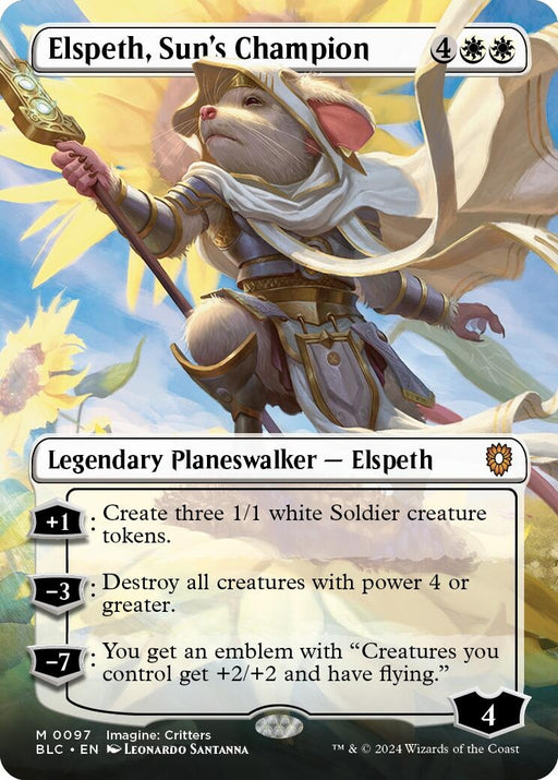 Image for Elspeth, Sun's Champion (Borderless) (97) [Bloomburrow] - Magic: The Gathering