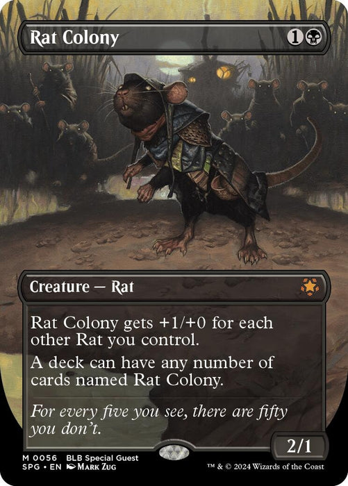 Image for Rat Colony (Borderless) (56) (Foil) [Special Guests] - Magic: The Gathering