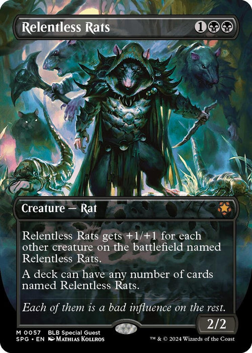 Image for Relentless Rats (Borderless) (57) (Foil) [Special Guests] - Magic: The Gathering
