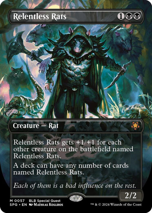Image for Relentless Rats (Borderless) (57) (Foil) [Special Guests] - Magic: The Gathering