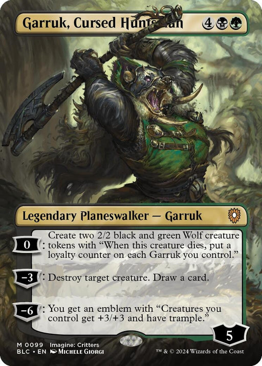 Image for Garruk, Cursed Huntsman (Borderless) (99) (Foil) [Bloomburrow] - Magic: The Gathering