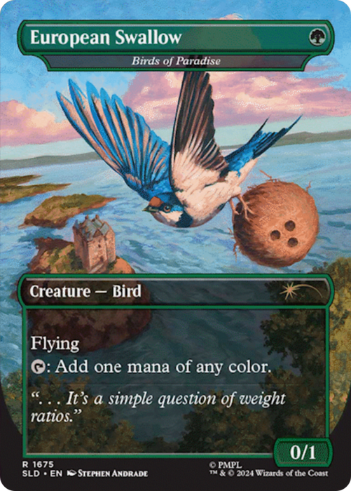 Birds of Paradise / European Swallow (Borderless) [SLD-1675B] Foil - Secret Lair Drop