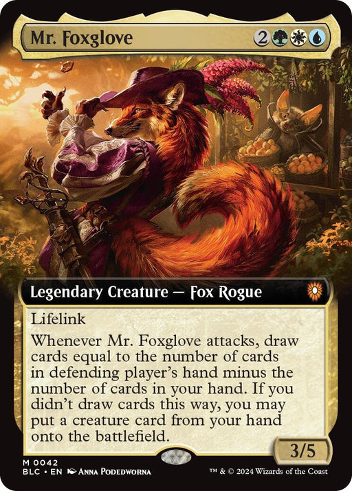 Image for Mr. Foxglove (Extended Art) (42) (Foil) [Bloomburrow] - Magic: The Gathering
