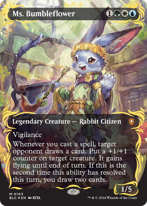 Image for Ms. Bumbleflower (Borderless) (Raised Foil) (103) (Foil) [Bloomburrow] - Magic: The Gathering