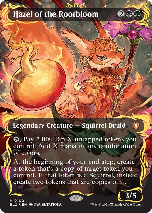 Image for Hazel of the Rootbloom (Borderless) (Raised Foil) (102) (Foil) [Bloomburrow] - Magic: The Gathering