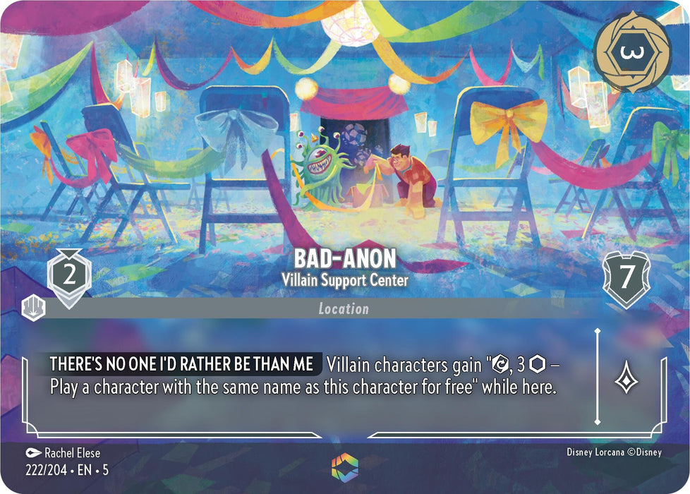 Image for Bad-Anon - Villain Support Center (Enchanted) (222/204) (Holofoil) [Shimmering Skies] - Disney Lorcana