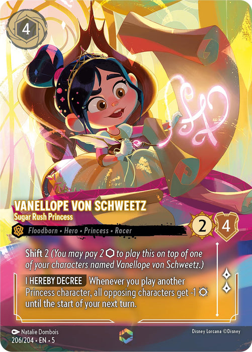 Image for Vanellope von Schweetz - Sugar Rush Princess (Enchanted) (206/204) (Holofoil) [Shimmering Skies] - Disney Lorcana