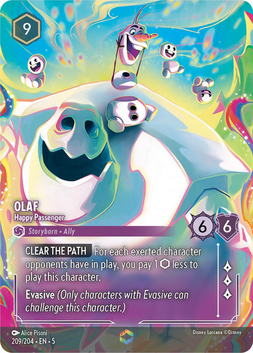 Image for Olaf - Happy Passenger (Enchanted) (209/204) (Holofoil) [Shimmering Skies] - Disney Lorcana