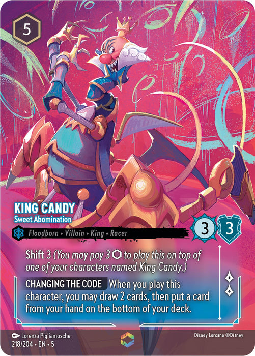 Image for King Candy - Sweet Abomination (Enchanted) (218/204) (Holofoil) [Shimmering Skies] - Disney Lorcana