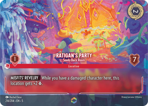 Image for Ratigan's Party - Seedy Back Room (Enchanted) (216/204) (Holofoil) [Shimmering Skies] - Disney Lorcana