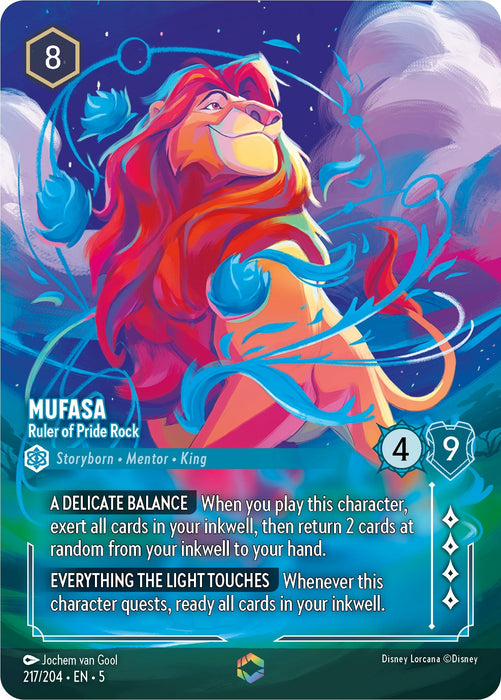 Image for Mufasa - Ruler of Pride Rock (Enchanted) (217/204) (Holofoil) [Shimmering Skies] - Disney Lorcana