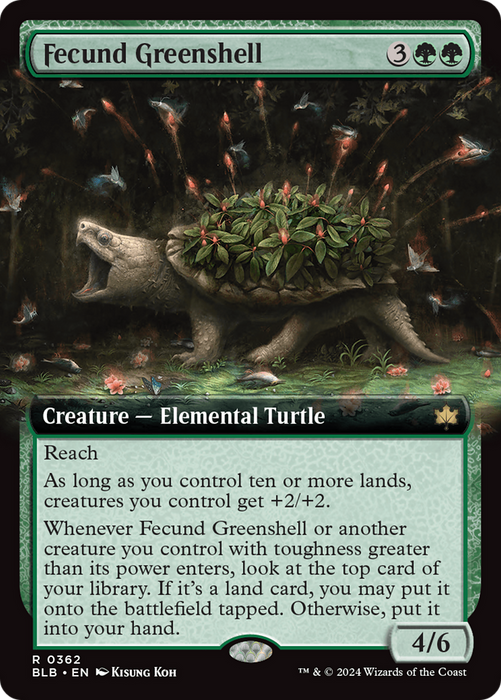 Fecund Greenshell (Extended Art) [BLB-362] Foil - Bloomburrow