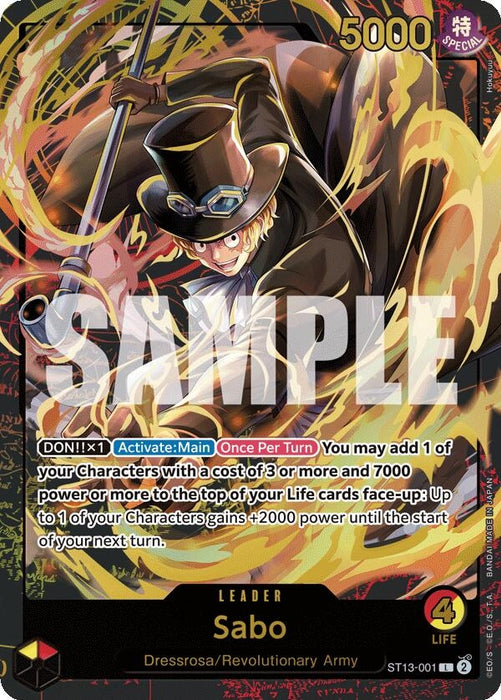 Sabo (Premium Card Collection -Leader Collection-) (ST13-001) (Foil) [One Piece Promotion Cards]