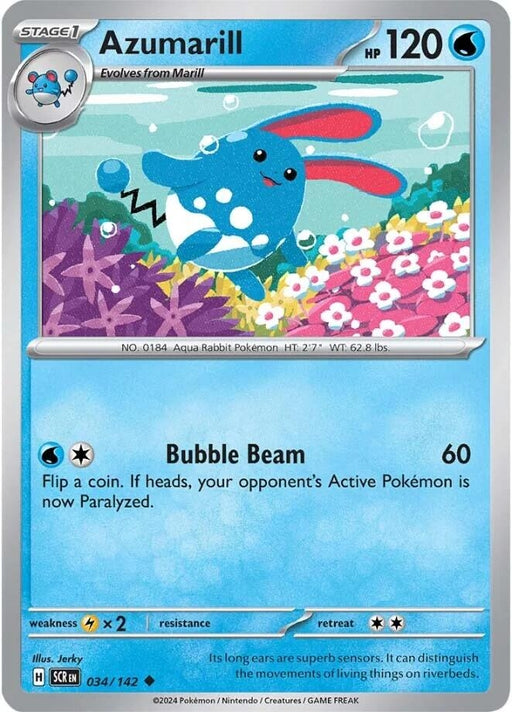 Image for Azumarill (034/142) (Reverse Holofoil) [SV07: Stellar Crown] - Pokemon