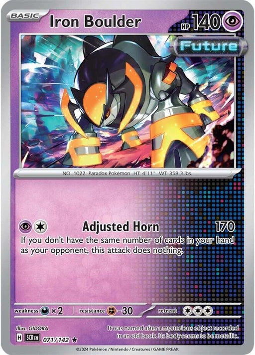 Image for Iron Boulder (071/142) (Reverse Holofoil) [SV07: Stellar Crown] - Pokemon