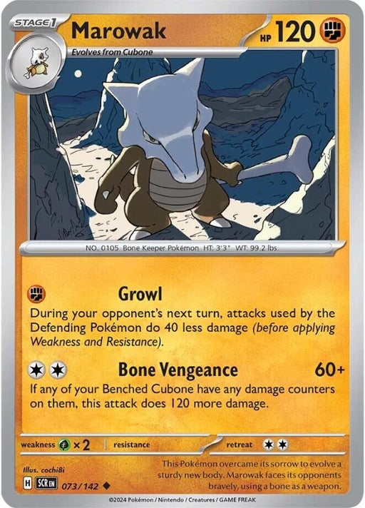 Image for Marowak (073/142) (Reverse Holofoil) [SV07: Stellar Crown] - Pokemon