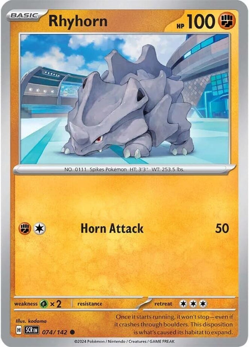 Image for Rhyhorn (074/142) (Reverse Holofoil) [SV07: Stellar Crown] - Pokemon