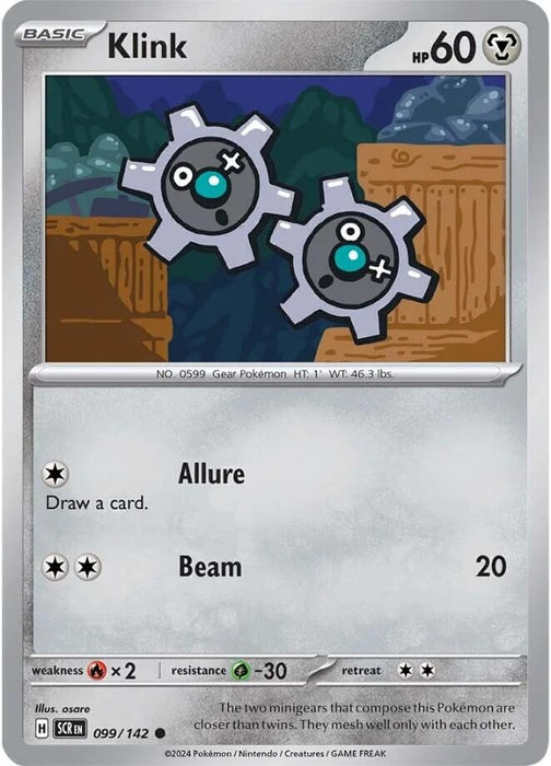 Image for Klink (099/142) (Reverse Holofoil) [SV07: Stellar Crown] - Pokemon