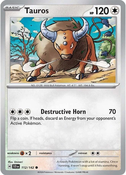 Image for Tauros (112/142) (Reverse Holofoil) [SV07: Stellar Crown] - Pokemon