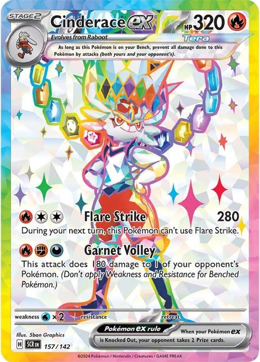 Image for Cinderace ex (157/142) (Holofoil) [SV07: Stellar Crown] - Pokemon