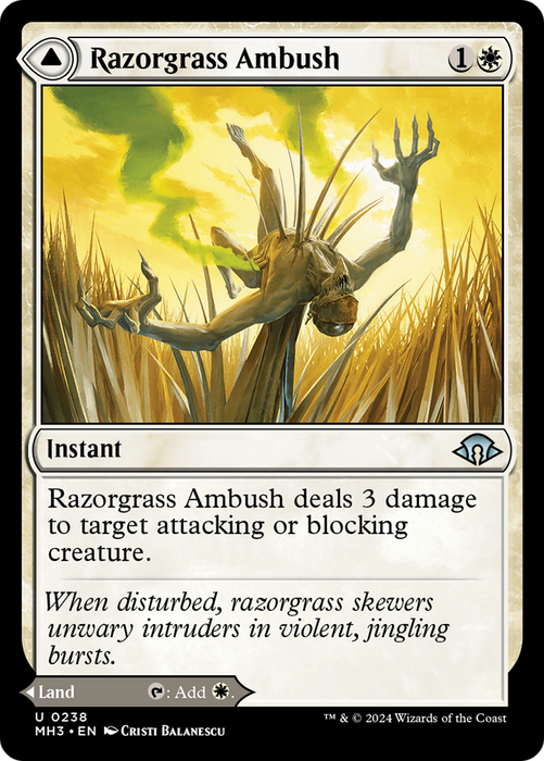 Razorgrass Ambush // Razorgrass Field [MH3-238] Foil - Modern Horizons 3