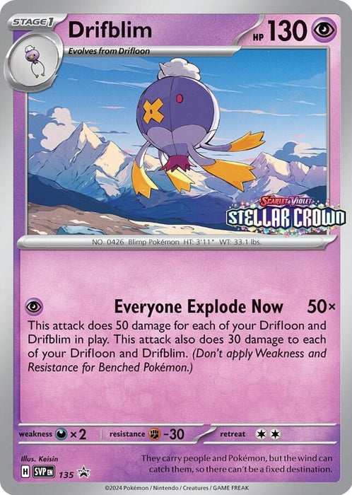 Image for Drifblim - 135 (135) (Holofoil) [SV: Scarlet & Violet Promo Cards] (SVP) - Pokemon
