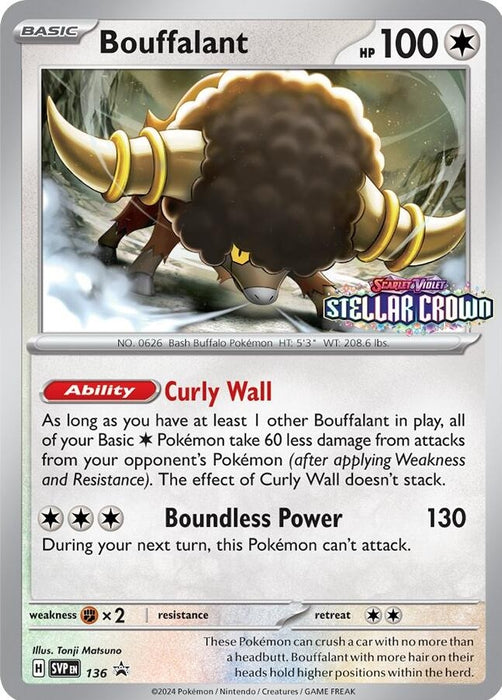 Image for Bouffalant - 136 (136) (Holofoil) [SV: Scarlet & Violet Promo Cards] (SVP) - Pokemon