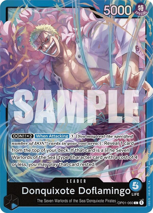 Image for Donquixote Doflamingo (OP01-060) (OP01-060) (Foil) [Starter Deck 17: BLUE Donquixote Doflamingo] - One Piece Card Game