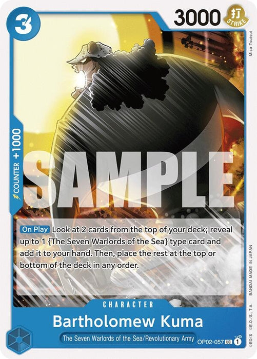 Image for Bartholomew Kuma (OP02-057) [Starter Deck 17: BLUE Donquixote Doflamingo] - One Piece Card Game