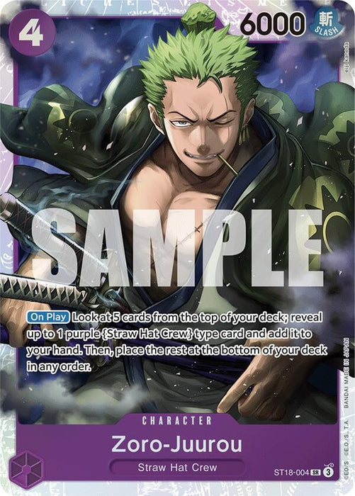 Zoro-Juurou (ST18-004) (ST18-004) (Foil) [Starter Deck 18: PURPLE Monkey.D.Luffy]