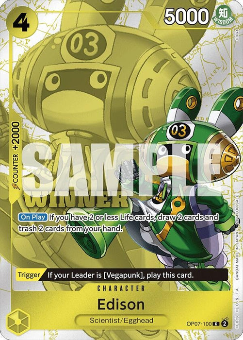 Edison (Winner Pack 2024 Oct.-Dec.) (OP07-100) (Foil) [One Piece Promotion Cards]