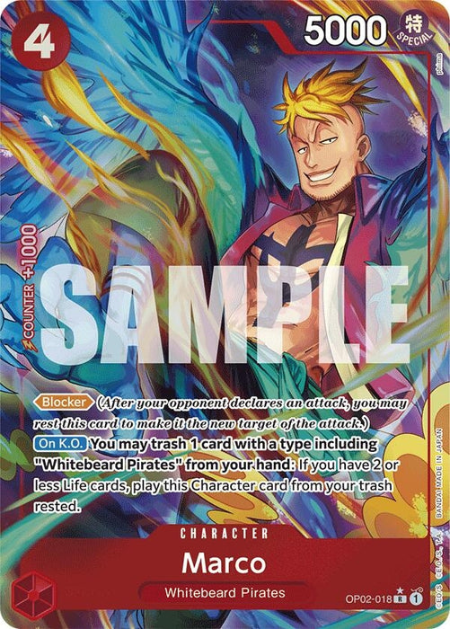 Image for Marco (Alternate Art) (OP02-018) (Foil) [Premium Booster -The Best-] - One Piece Card Game