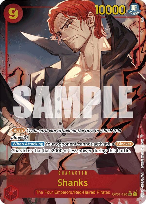 Image for Shanks (OP01-120) (Alternate Art) (OP01-120) (Foil) [Premium Booster -The Best-] - One Piece Card Game