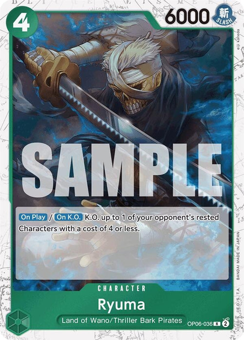 Ryuma (Jolly Roger Foil) (OP06-036) (Foil) [Premium Booster -The Best-]