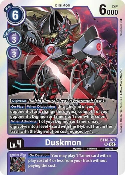 Duskmon (BT18-078 SR) (Foil) [Release Special Booster 2.0]