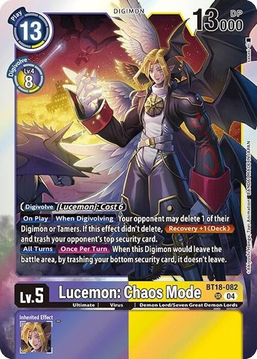Lucemon: Chaos Mode (BT18-082 SR) (Foil) [Release Special Booster 2.0]
