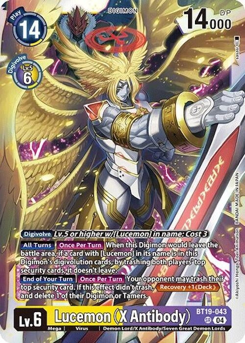 Lucemon (X Antibody) (BT19-043 SR) (Foil) [Release Special Booster 2.0]