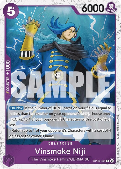 Image for Vinsmoke Niji (OP06-065) (Jolly Roger Foil) (OP06-065) (Foil) [Premium Booster -The Best-] - One Piece Card Game