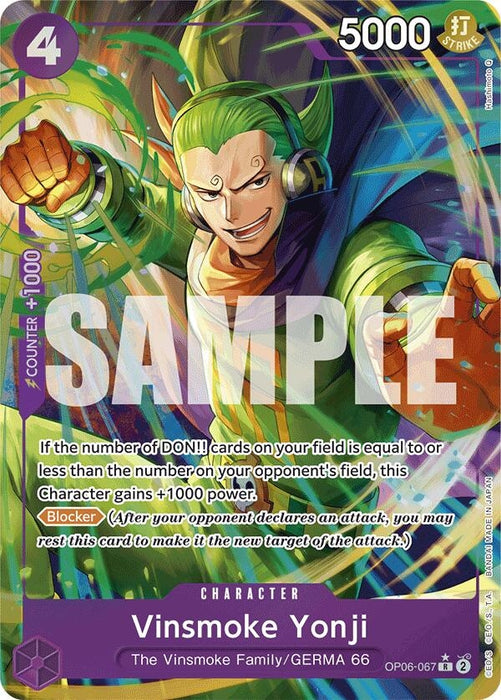 Image for Vinsmoke Yonji (OP06-067) (Alternate Art) (OP06-067) (Foil) [Premium Booster -The Best-] - One Piece Card Game