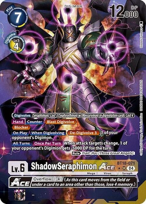 ShadowSeraphimon ACE (Alternate Art) (BT18-071 SR) (Foil) [Release Special Booster 2.0]
