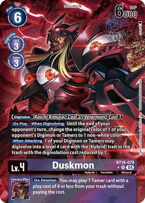 Duskmon (Alternate Art) (BT18-078 SR) (Foil) [Release Special Booster 2.0]