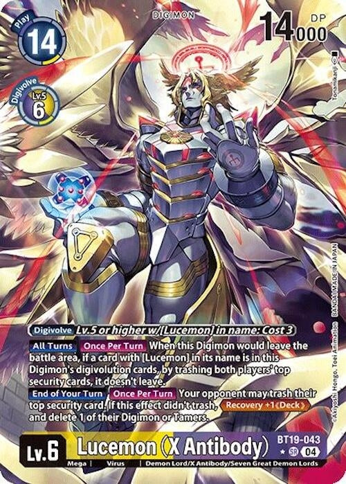 Lucemon (X Antibody) (Alternate Art) (BT19-043 SR) (Foil) [Release Special Booster 2.0]