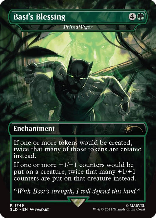 Image for Bast's Blessing - Primal Vigor (Rainbow Foil) (1749) (Foil) [Secret Lair Drop Series] (SLD) - Magic: The Gathering